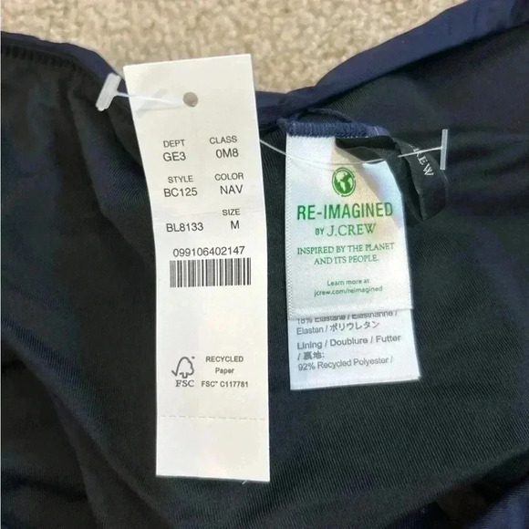 New with tags j crew dark navy blue Curved-waist cheeky bikini bottom - Picture 4 of 4